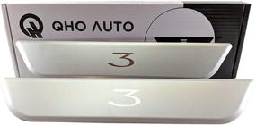 img 2 attached to 🚗 QHO AUTO Tesla Model 3 Accessories - High-Quality Stainless Steel Rear Door Sill Protector Plates (Set of 2) in Sleek Silver Finish