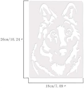 img 3 attached to Animal Drawing Stencils Set: Wolf Lion Tiger Horse Dragon Cat Templates for Art Projects, Crafts and Kids Creation - 6Pcs (7x10.24 Inches)