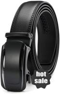 stylish ratchet leather belt with automatic buckle: adjustable and convenient logo