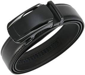 img 1 attached to Stylish Ratchet Leather Belt with Automatic Buckle: Adjustable and Convenient