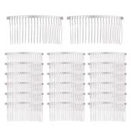 📎 20-pack silver metal hair combs with 20 teeth - wire twist clips for wedding bridal veil, decorative headpiece, french twist updo, bun accessories logo