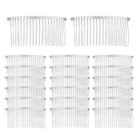 img 4 attached to 📎 20-Pack Silver Metal Hair Combs with 20 Teeth - Wire Twist Clips for Wedding Bridal Veil, Decorative Headpiece, French Twist Updo, Bun Accessories