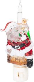 img 3 attached to 🎅 Illuminate Your Home with the Glowing Santa Chimney Bubble Light Night Light by Roman 33672