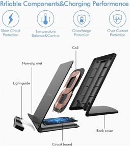 img 1 attached to 📱 Hevanto Qi-Certified Fast Wireless Charging Stand - 15W Charger for iPhone 12/12 Pro/12 Mini/SE/11/11 Pro/Xs/XR/Xs Max/X/8/8 Plus, Samsung S20/S10/Note10 - Compatible with All QI-Enabled Phones (AC Adapter Not Included)