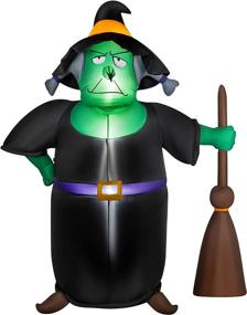 img 3 attached to 🎃 HOOJO 7 FT Witch Halloween Inflatable Outdoor Decoration: Spook Up Your Yard with LED Lights!