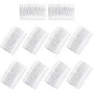 pangda 10-piece hair clip combs: clear plastic bridal wedding veil combs with 14 teeth logo