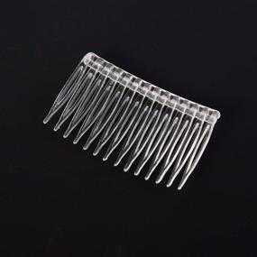 img 3 attached to Pangda 10-Piece Hair Clip Combs: Clear Plastic Bridal Wedding Veil Combs with 14 Teeth