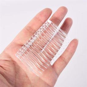 img 2 attached to Pangda 10-Piece Hair Clip Combs: Clear Plastic Bridal Wedding Veil Combs with 14 Teeth