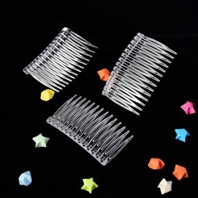 img 1 attached to Pangda 10-Piece Hair Clip Combs: Clear Plastic Bridal Wedding Veil Combs with 14 Teeth