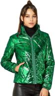 womens holographic quilting metallic coats, jackets, and vests by allegra logo