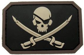 img 1 attached to 🏴 Pirate Skull Flag Morale Patch - PVC: Embrace the Gritty Appeal of BLACK (SWAT)