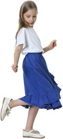 img 2 attached to 👗 DOTDOG Girls' Clothing: Tiered Ruffle Skirts with Waistband in Skirts & Skorts