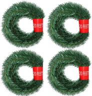 🎄 artificial pine christmas garland - dearhouse 80 feet, 4 strands soft greenery for holiday wedding, party, stairs, fireplaces decoration - indoor/outdoor use logo
