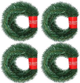 img 4 attached to 🎄 Artificial Pine Christmas Garland - DearHouse 80 Feet, 4 Strands Soft Greenery for Holiday Wedding, Party, Stairs, Fireplaces Decoration - Indoor/Outdoor Use