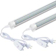 cnsunway lighting 2ft led light fixture: 14w 1680lm t8 integrated led tube - high output, linkable led shop light for kitchen, garage, workbench, under counter lighting (2 pack) логотип