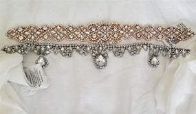 img 3 attached to Bridal Sash Belt with Rhinestone Applique, Crystals, Pearls - Sew-On or Glue for DIY Wedding Accessory