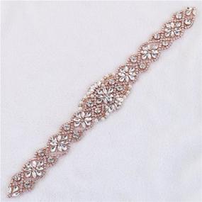 img 4 attached to Bridal Sash Belt with Rhinestone Applique, Crystals, Pearls - Sew-On or Glue for DIY Wedding Accessory