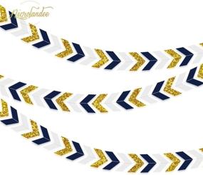 img 2 attached to Nicrolandee Navy Blue Paper Arrow Banner: Tribal Nautical Party Decorations with Gold Glitter Chevron Design - Ideal for Baby Shower, Birthday, and Bachelorette Parties