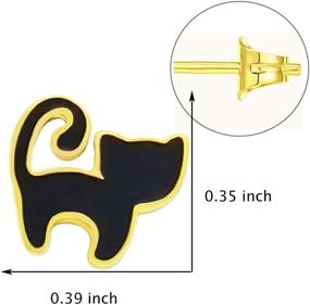 img 1 attached to Stylish Sepfavo Cat Stud Earrings: Adorable Black Kitty Hypoallergenic Earrings for Girls & Women - Perfect Gift!