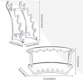 img 2 attached to 🖊️ Teling Plastic Pen Holder Stand - Organize Your Pens in Style with 6-Slot Pen Display Rack for School, Office, Home, and Store (Clear, 2 Pieces)