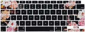 img 4 attached to 🌸 MOSISO Чехол с рисунком пионов для MacBook Air 13 дюймов 2020 года, модель A2337 M1 A2179 с Retina-дисплеем, с функцией Touch ID и подсветкой клавиатуры Magic Keyboard - водонепроницаемая силиконовая пленка, черного цвета.