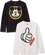 👕 affordable boys' star wars marvel long-sleeve t-shirt tops: amazon essentials 2-pack logo