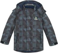 snow dreams boys active puffer jacket - warm winter camo coat with zip & fleece lining logo