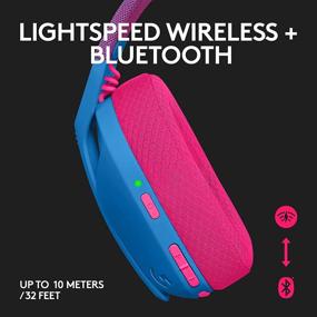 img 3 attached to Logitech G435 Blue: Легкие безпроводные игровые наушники с технологиями Lightspeed и Bluetooth, встроенным микрофоном, 18-часовым сроком службы аккумулятора, совместимости с Dolby Atmos для ПК, PS4/PS5 и мобильных устройств.