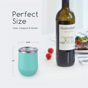 img 1 attached to 🍷 Maars Bev Stainless Steel Stemless Wine Glass Tumbler with Lid - 2 Pack Mint: Vacuum Insulated 12 oz Cup for Spill-Proof and Travel-Friendly Fun Cocktail Drinkware