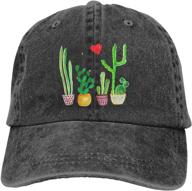 stylish unisex cacti cactus love vintage 🧢 jeans baseball cap - adjustable denim dad hat logo