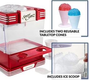 img 1 attached to ❄️ Nostalgia Countertop Snow Cone Maker RSM602 - Create 20 Icy Treats with 2 Reusable Plastic Cups & Ice Scoop - Retro Red