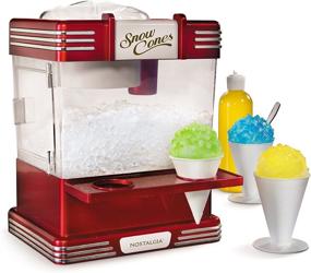 img 4 attached to ❄️ Nostalgia Countertop Snow Cone Maker RSM602 - Create 20 Icy Treats with 2 Reusable Plastic Cups & Ice Scoop - Retro Red