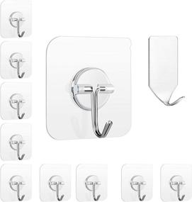 img 4 attached to Adhesive Hooks Heavy Hooks15Lb Waterproof Transparent
