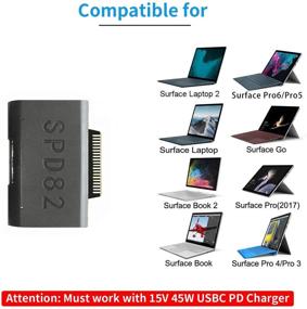 img 2 attached to 🔌 Sisyphy Surface Connect to USBC Charger Adapter with USBA3.0 Port | Compatible for Microsoft Surface Go Pro 6/5/4/3 Laptop | Works with 15V 45W USBC Charger and 3A USBC to USBC Cable (Adapter Only)