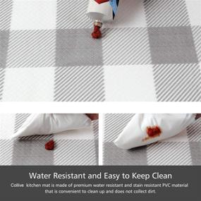 img 2 attached to 🏞️ Collive 2-Piece Buffalo Plaid Kitchen Rug Runner Set: Anti Fatigue, Non Slip, Waterproof Mats (18"x29"+18"x47")
