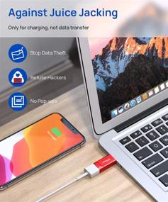 img 3 attached to 🔒 JSAUX USB блокиратор данных (4 шт.) – совместим с быстрой зарядкой, максимальная защита от "подсадки на сок", предотвращение взлома и обеспечение безопасной зарядки – красный.