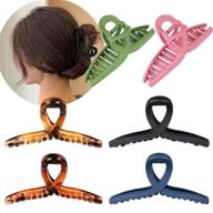 🐆 whaline hair claw clip - 6 color leopard print hair jaw clamp for styling thick & fine hair - strong hold & nonslip hair accessories for women & girls - smooth & matte finish - 4.3 inch logo