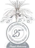 sparkling silver 25th anniversary centerpiece party accessory - perfect for celebrating milestone events logo