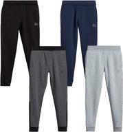 👖 rbx boys' sweatpants – set of 4 active fleece jogger pants (size: 5-20) logo