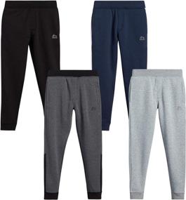 img 4 attached to 👖 RBX Boys' Sweatpants – Set of 4 Active Fleece Jogger Pants (Size: 5-20)