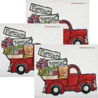 🚚 set of 3 farmers market truck swedish dishcloths - eco-friendly absorbent cleaning cloth, reusable wipes logo