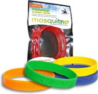 🦟 5-pack of mosquitno natural waterproof citronella wristbands for adults in red, orange, green, navy, and yellow логотип