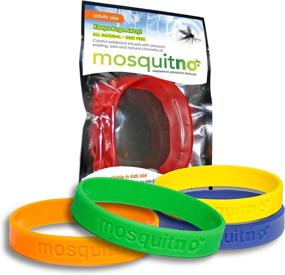 img 4 attached to 🦟 5-Pack of Mosquitno Natural Waterproof Citronella Wristbands for Adults in Red, Orange, Green, Navy, and Yellow