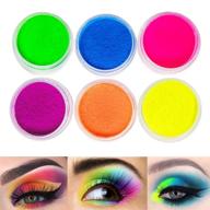 💡 introducing findinbeauty uv glow blacklight neon pigment eyeshadow powder - 6 mixed bright true colors eye shadow pigments for fluorescent makeup logo