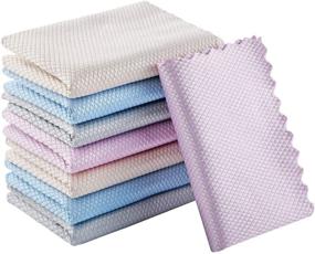 img 4 attached to KTT Microfiber Cleaning Cloths: Lint-Free, Streak-Free Nanoscale Cleaning Cloth - 8 Pack, 4 Colors, 12inx16in