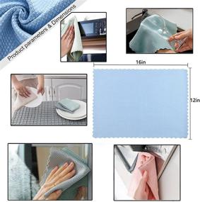 img 1 attached to KTT Microfiber Cleaning Cloths: Lint-Free, Streak-Free Nanoscale Cleaning Cloth - 8 Pack, 4 Colors, 12inx16in