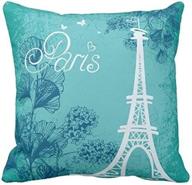 18x18 inch cotton polyester square throw pillow case with blue paris butterfly love flower pattern – durable cushion slipcover for home decor – standard size accent pillowcase slip cover by decorbox logo