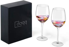 img 3 attached to 🍷 Hand Painted Red Wine Glasses Set of 2 Inspired by 'Duomo di Milano' - Perfect Addition to Wine Decanter, Ideal Gift for Wine Lovers with Unique and Strong Presence