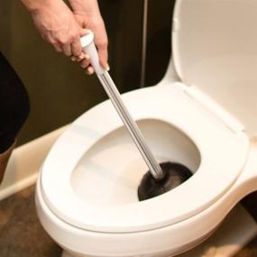 img 3 attached to 🚽 Kleen Freak 3010000 Antibacterial Toilet Plunger with Aluminum Handle - Maximum Plunging Power, Black/Polished Finish