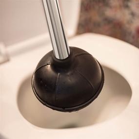 img 2 attached to 🚽 Kleen Freak 3010000 Antibacterial Toilet Plunger with Aluminum Handle - Maximum Plunging Power, Black/Polished Finish